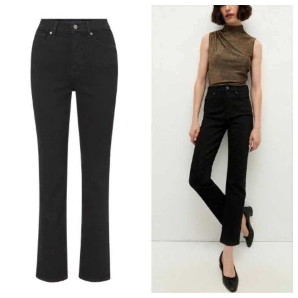 Veronica Beard Black Ryleigh Slim Straight Ankle Jeans Size 25 36095